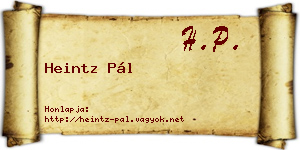 Heintz Pál névjegykártya